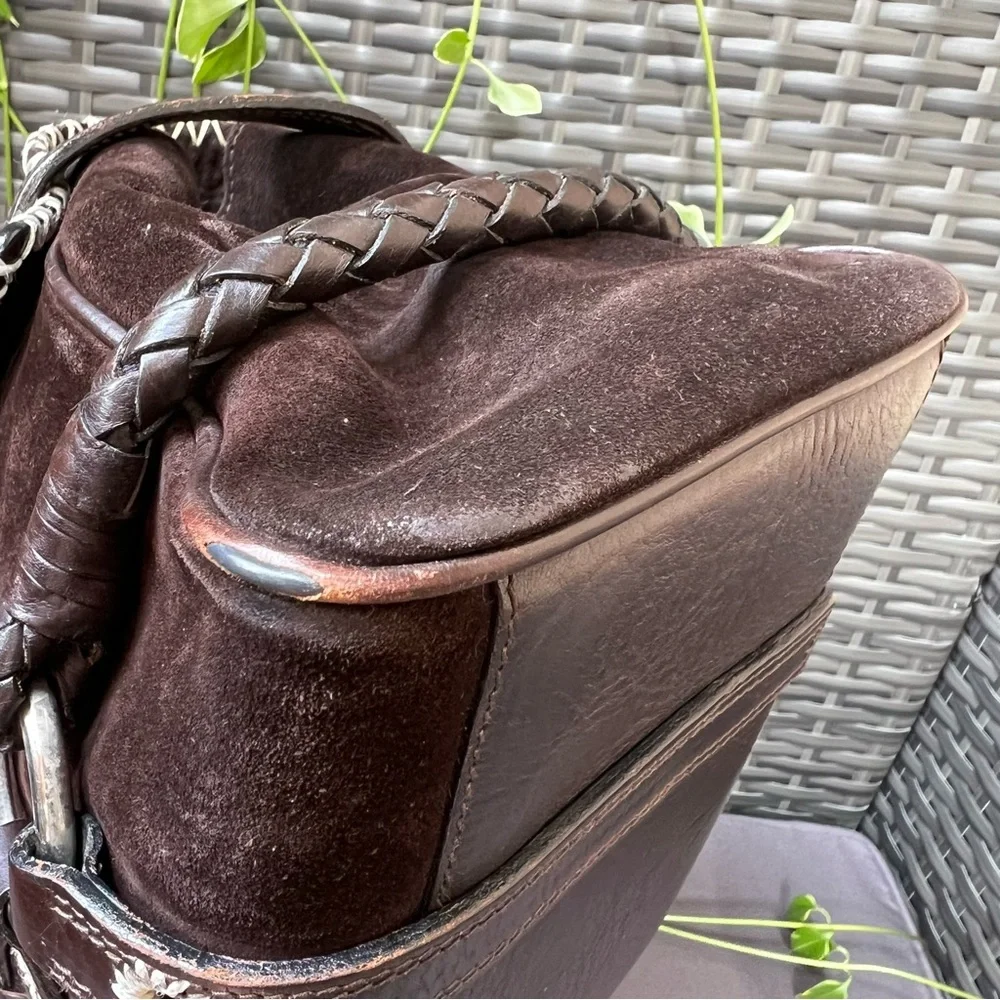 Luella Gisele Bartley Special Edition Satchel Chocolate Brown Leather Suede Boho